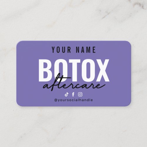 Modern Purple Botox Aftercare Card