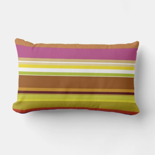 Modern Purple Brown Bold Stripes Colorful  Lumbar Pillow