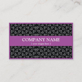 Modern Purple Business Card w/ Damask