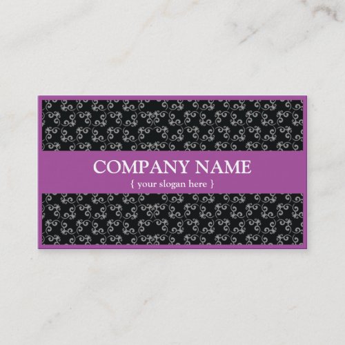 Modern Purple Business Card w/ Damask