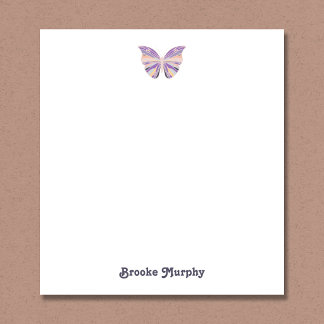 Modern Purple Butterfly Personalized Notepad
