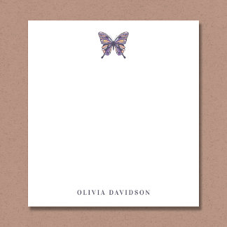Modern Purple Butterfly Personalized Notepad