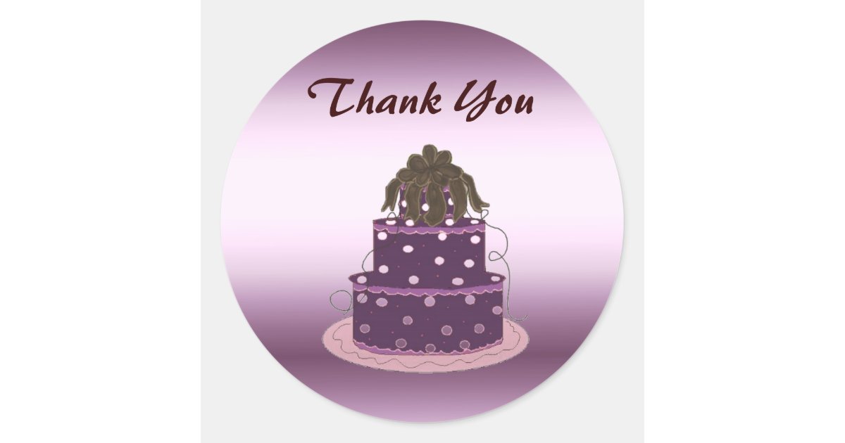 Wedding Cake Glitter Drip Purple Bakery Classic Round Sticker