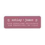 Modern Purple Cassis Wedding Return Address Label