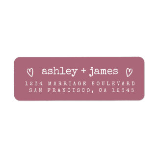 Modern Purple Cassis Wedding Return Address Label