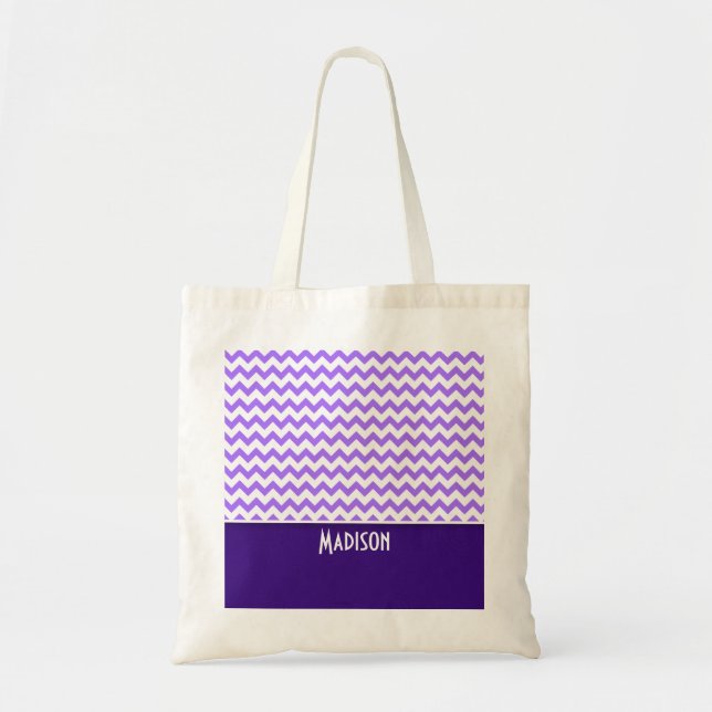 Modern Purple Chevron Tote Bag (Front)