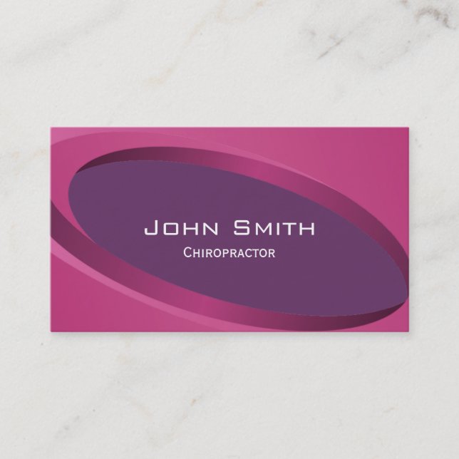 Modern Purple Chiropractor Business Card (Front)