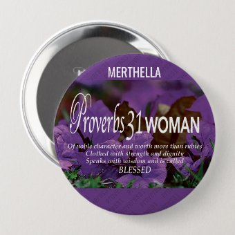 Modern Purple Christian PROVERBS 31 Button | Zazzle