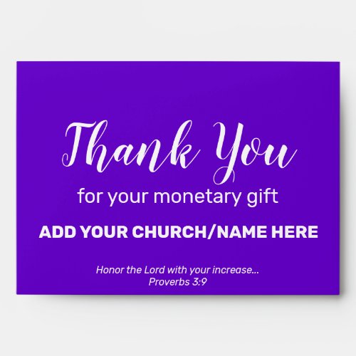Modern Purple Church Charity Cash Envelope