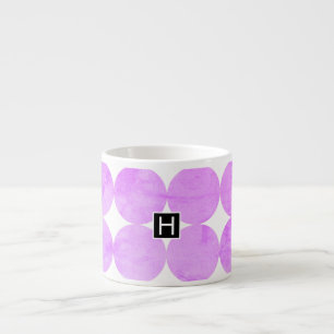 Modern Purple Circles Monogram Espresso Cup