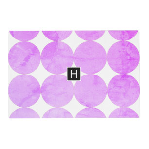 Modern Purple Circles Monogram Placemat