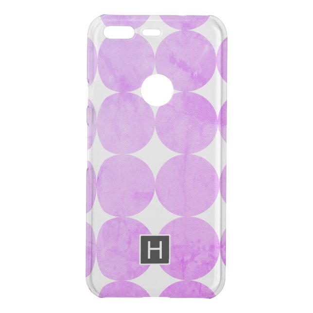 Modern Purple Circles | Monogram Uncommon Google Pixel Case (Back)