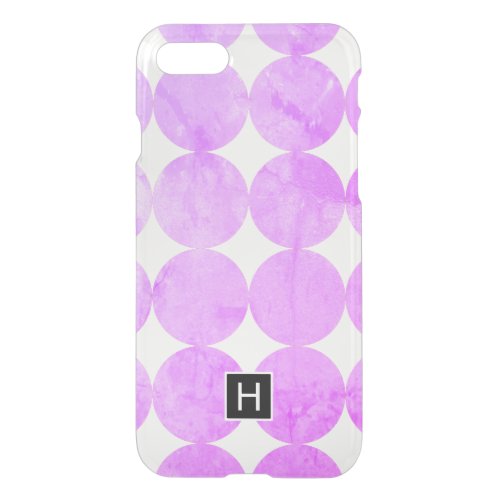 Modern Purple Circles  Monogram iPhone SE87 Case