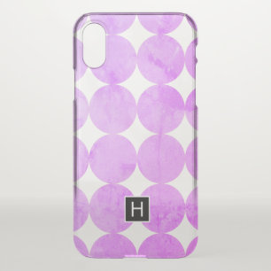 Modern Purple Circles   Monogram iPhone X Case