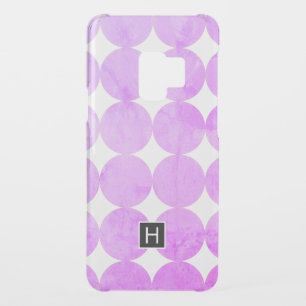 Modern Purple Circles   Monogram Uncommon Samsung Galaxy S9 Case
