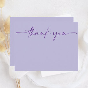 Modern Purple Classic Simple Thank You Greeting Note Card