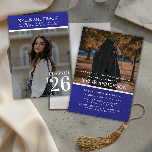 Modern Purple College Graduation Senior Photo Invitation (Modern Purple College Graduation Senior Photo Invitation)