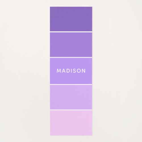 Modern Purple Colorblock Personalized Name Yoga  Yoga Mat