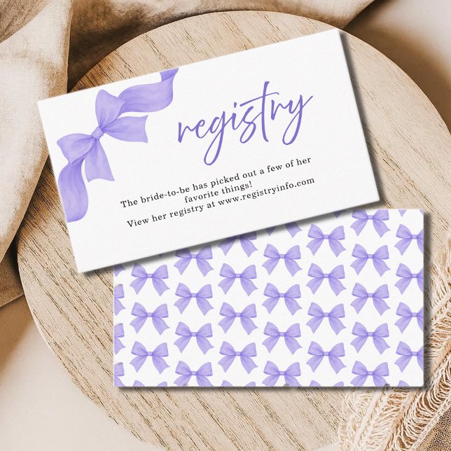 Modern Purple Coquette Bow Registry Enclosure Card (Creator Uploaded)