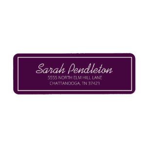 Modern Purple Cream Script Label