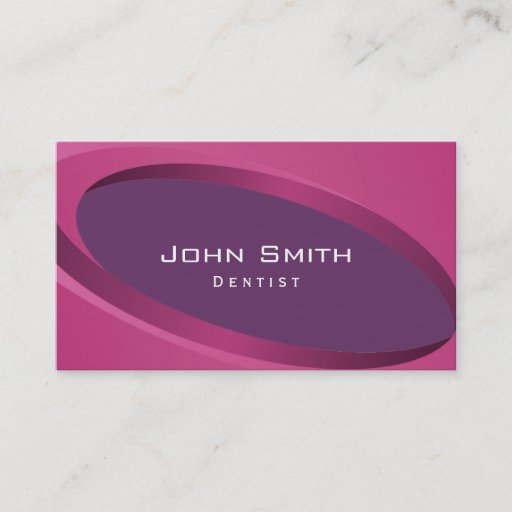 Customizable Modern Purple Curves Dentist Business Card