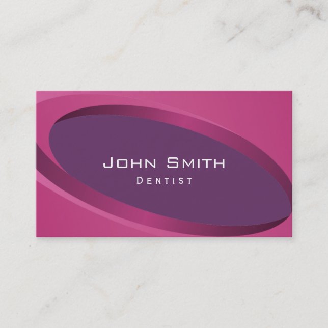 Modern Purple Curves Dentist Business Card (Front)