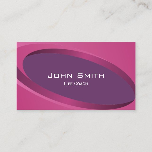 Modern Purple Curves Life Coach Business Card (Front)