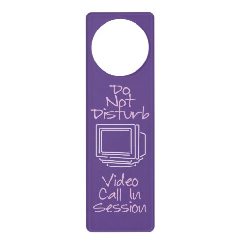 Modern  Purple Do Not Disturb Video Call Door Hanger