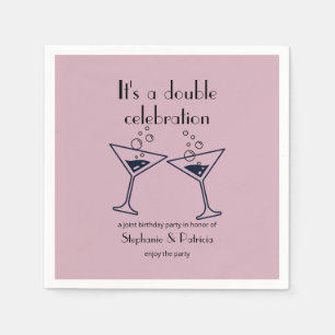 Modern Purple Double Celebration Joint Birthday Napkins