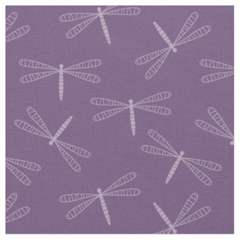 Modern Purple Dragonfly Fabric by printcreekstudio at Zazzle