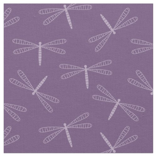 Modern Purple Dragonfly Fabric