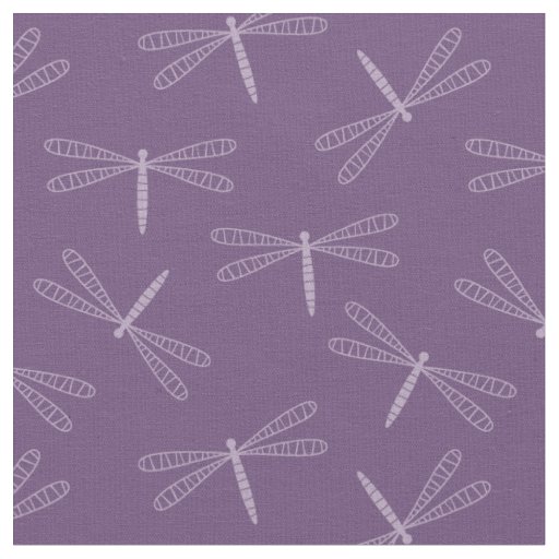 Modern Purple Dragonfly Fabric