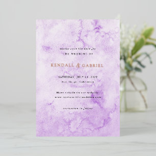 Modern Purple Elegant Wedding Save the Date Foil Invitation