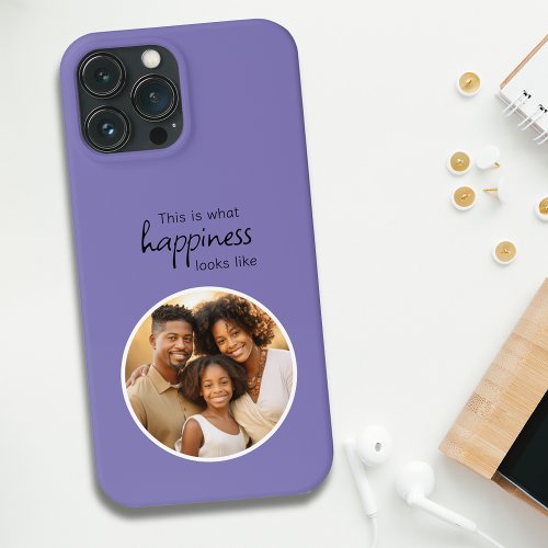 Modern Purple Family Photo iPhone 13 Pro Max Case