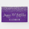 Modern Purple Faux Silver Glitter 70th Birthday