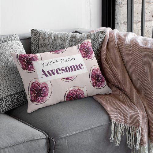 Modern Purple Fig Pattern  Youre Figgin Awesome Accent Pillow