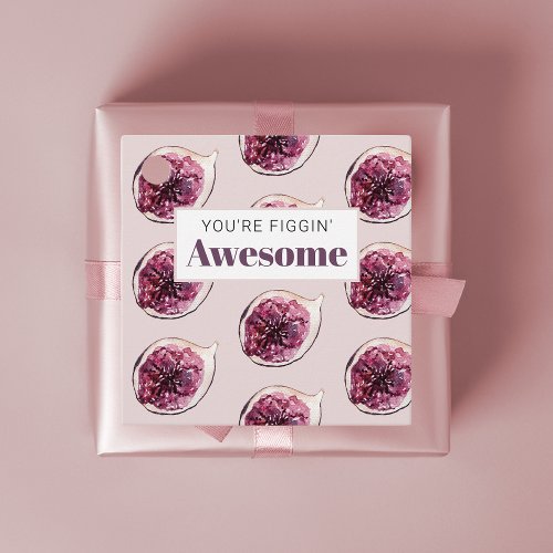 Modern Purple Fig Pattern  Youre Figgin Awesome Favor Tags