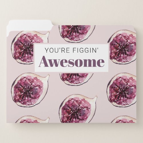 Modern Purple Fig Pattern  Youre Figgin Awesome File Folder