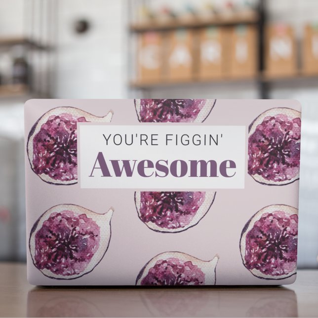 Modern Purple Fig Pattern & You're Figgin' Awesome HP Laptop Skin (Creator Uploaded)