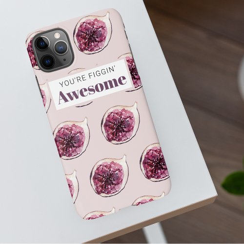 Modern Purple Fig Pattern  Youre Figgin Awesome iPhone 11Pro Max Case