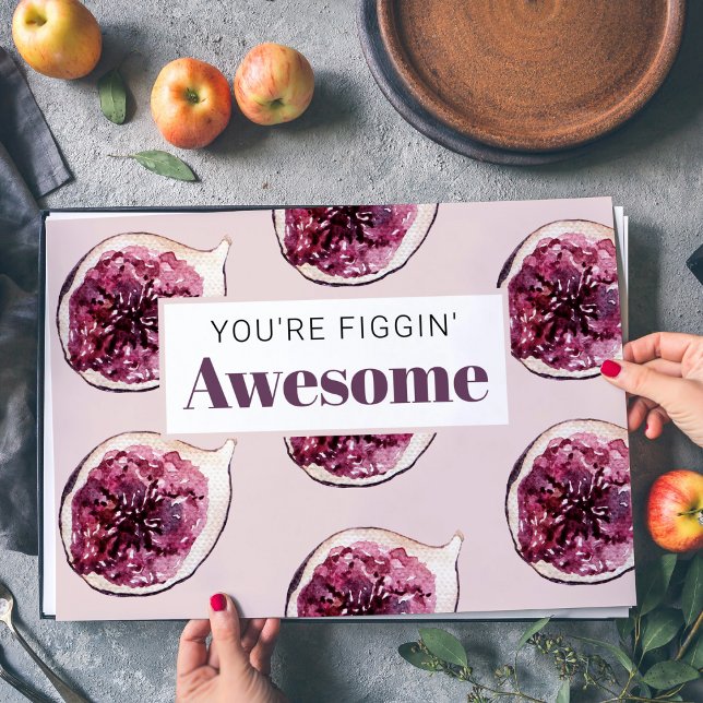 Modern Purple Fig Pattern & You're Figgin' Awesome Placemat (Creator Uploaded)