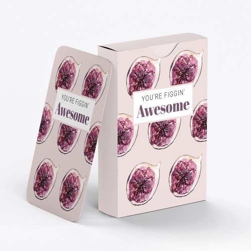 Modern Purple Fig Pattern  Youre Figgin Awesome Playing Cards