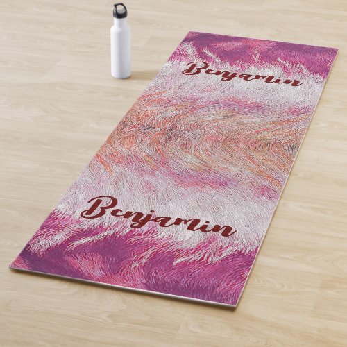 Modern Purple Flames Abstract Art Soothing Calmful Yoga Mat