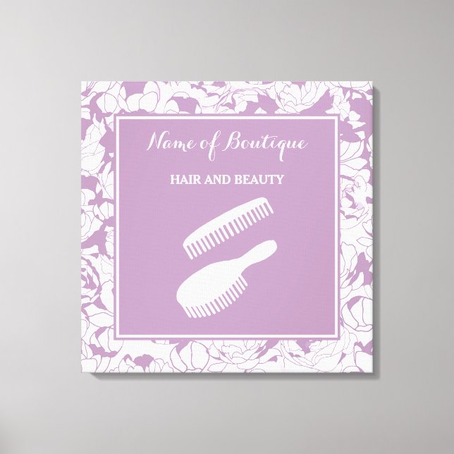 Modern Purple Floral Beauty Boutique Sign (Front)