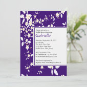 Modern Purple Floral Bridal Shower Invitation (Standing Front)