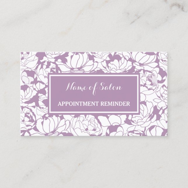 Modern Purple Floral Girly Appointment Reminder (Front)