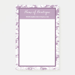 Modern Purple Floral Girly Beauty Boutique Post-it Notes