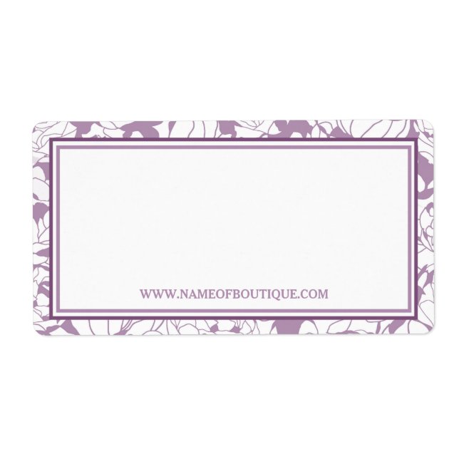 Modern Purple Floral Girly Beauty Boutique Website Label (Front)