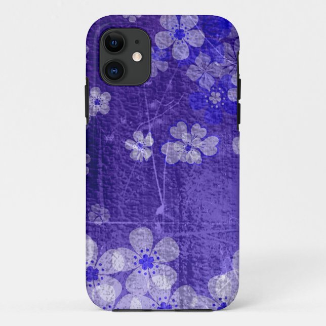 Modern purple floral grunge wall background Case-Mate iPhone case (Back)