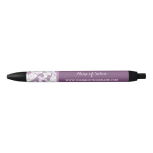 Modern Purple Floral Hair and Beauty Boutique Pen